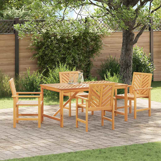 Set da Pranzo per Giardino 5 pcs Marrone 150 x 90 x 74 cm