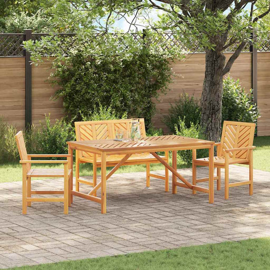 Set da Pranzo per Giardino 4 pcs Marrone 150 x 90 x 74 cm