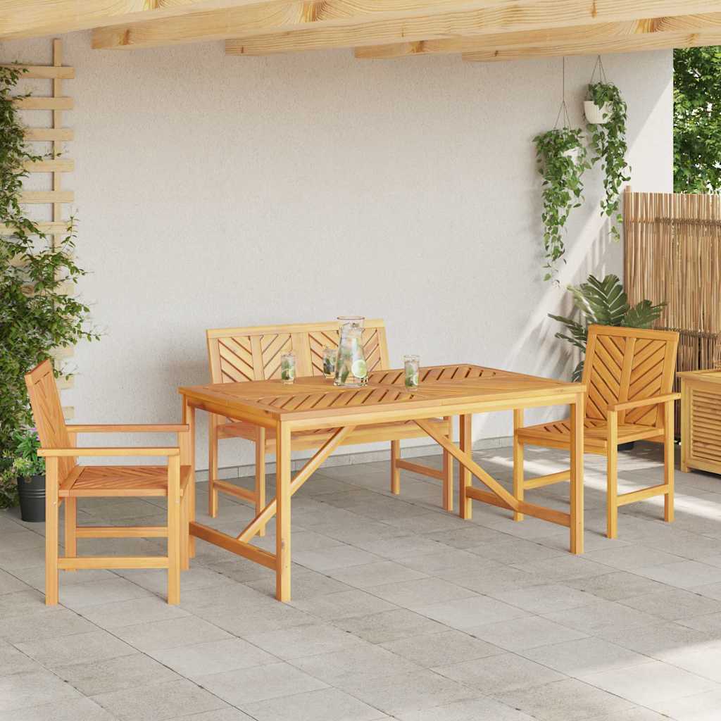 Set da Pranzo per Giardino 4 pcs Marrone