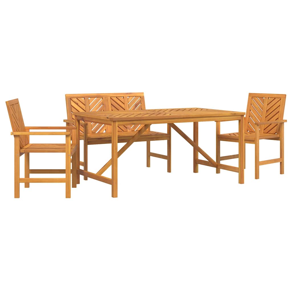 Set da Pranzo per Giardino 4 pcs Marrone