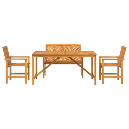 Set da Pranzo per Giardino 4 pcs Marrone