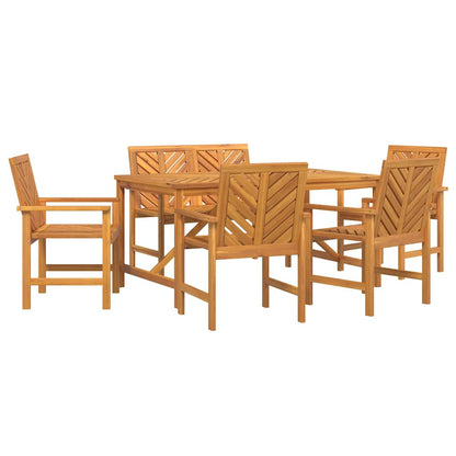Set da Pranzo per Giardino 6 pcs Marrone