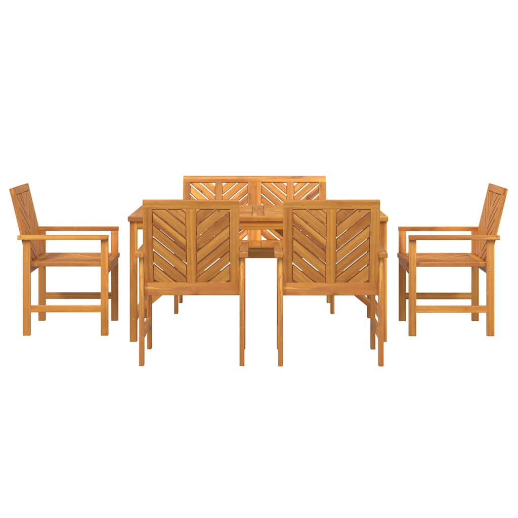 Set da Pranzo per Giardino 6 pcs Marrone