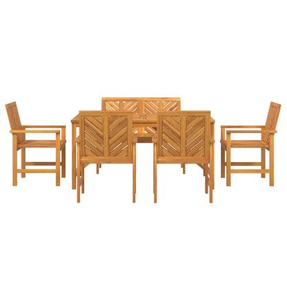 Set da Pranzo per Giardino 6 pcs Marrone