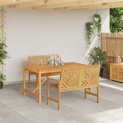Set da Pranzo per Giardino 3 pcs Marrone