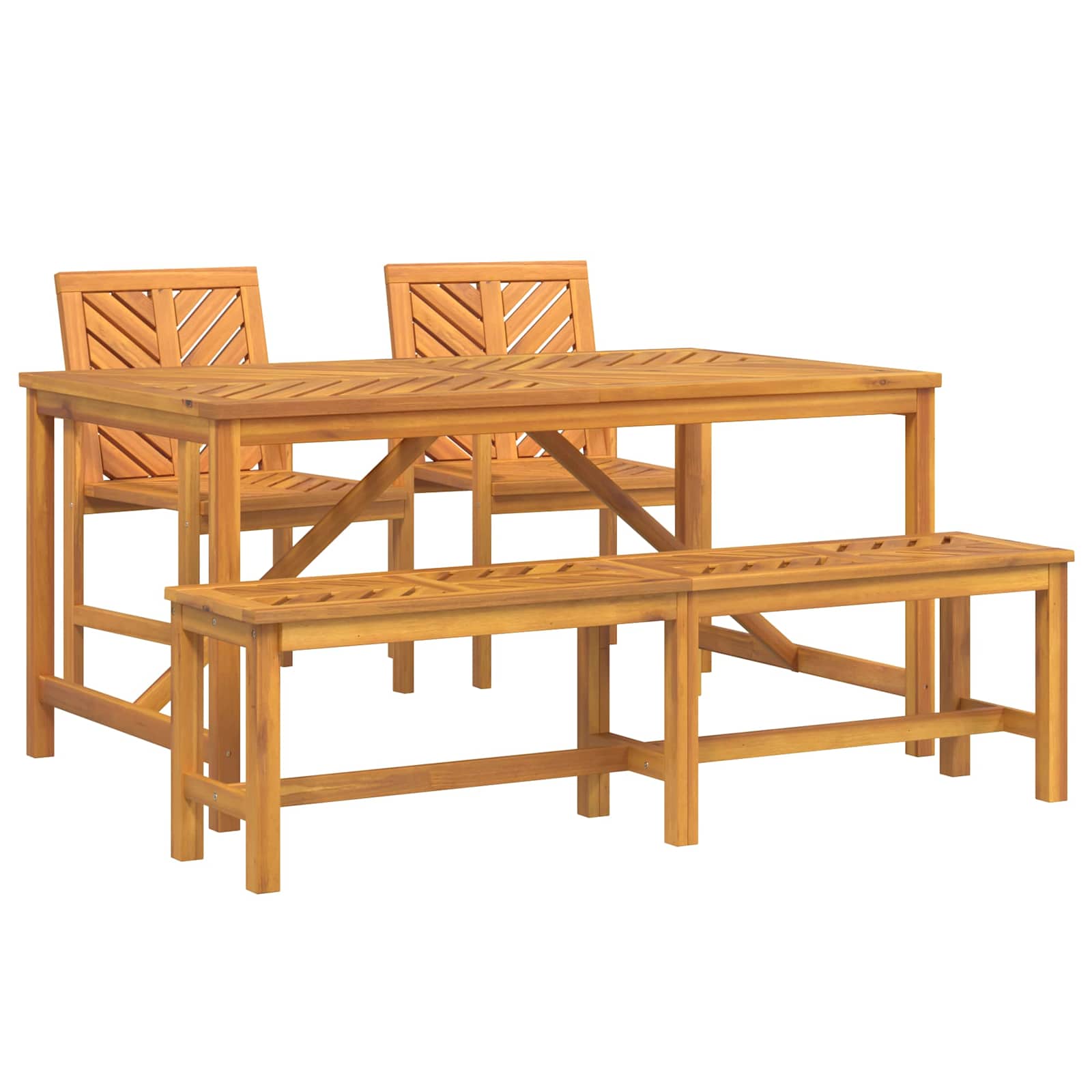 Set da Pranzo per Giardino 4 pz Marrone | homemem39