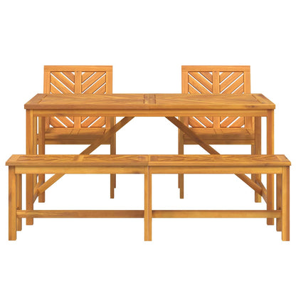 Set da Pranzo per Giardino 4 pz Marrone | homemem39