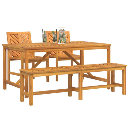 Set da Pranzo per Giardino 4 pz Marrone | homemem39