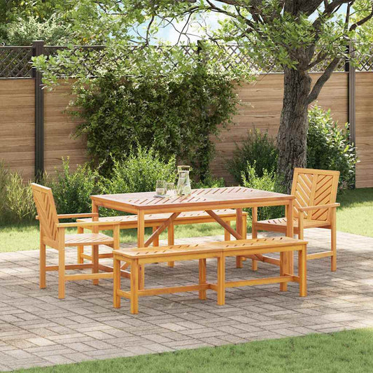 Set da Pranzo per Giardino 5 pcs Marrone 150 x 90 x 74 cm