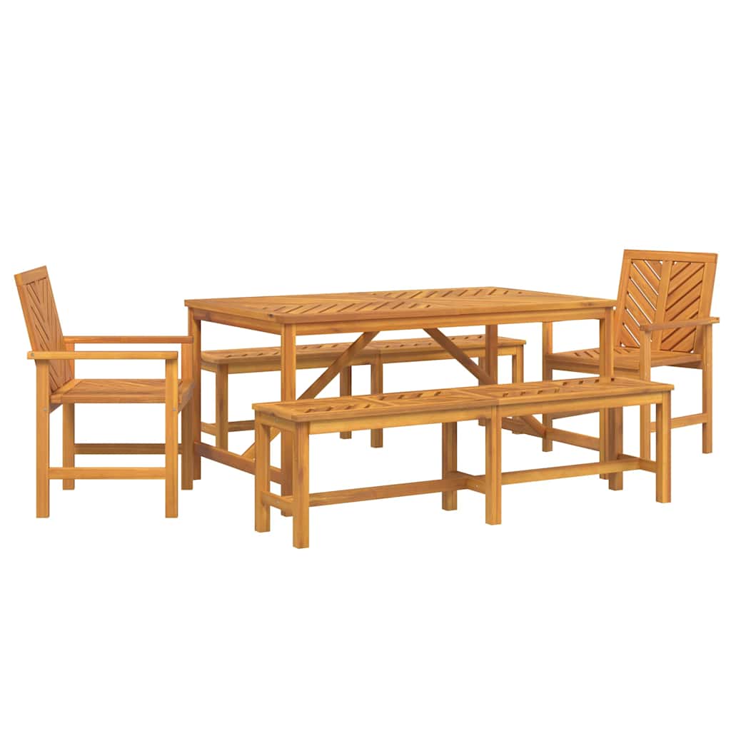 Set da Pranzo per Giardino 5 pcs Marrone