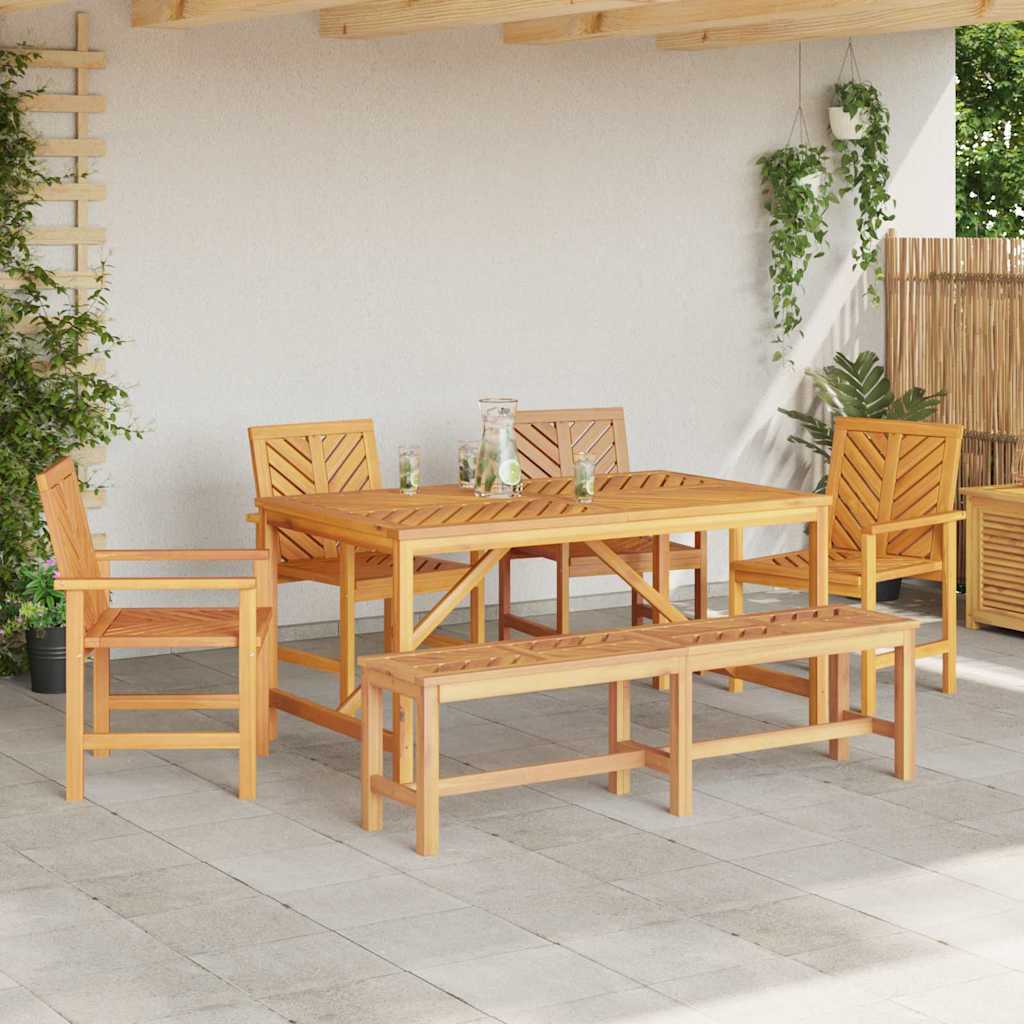 Set da Pranzo per Giardino 6 pcs Marrone 150 x 90 x 74 cm
