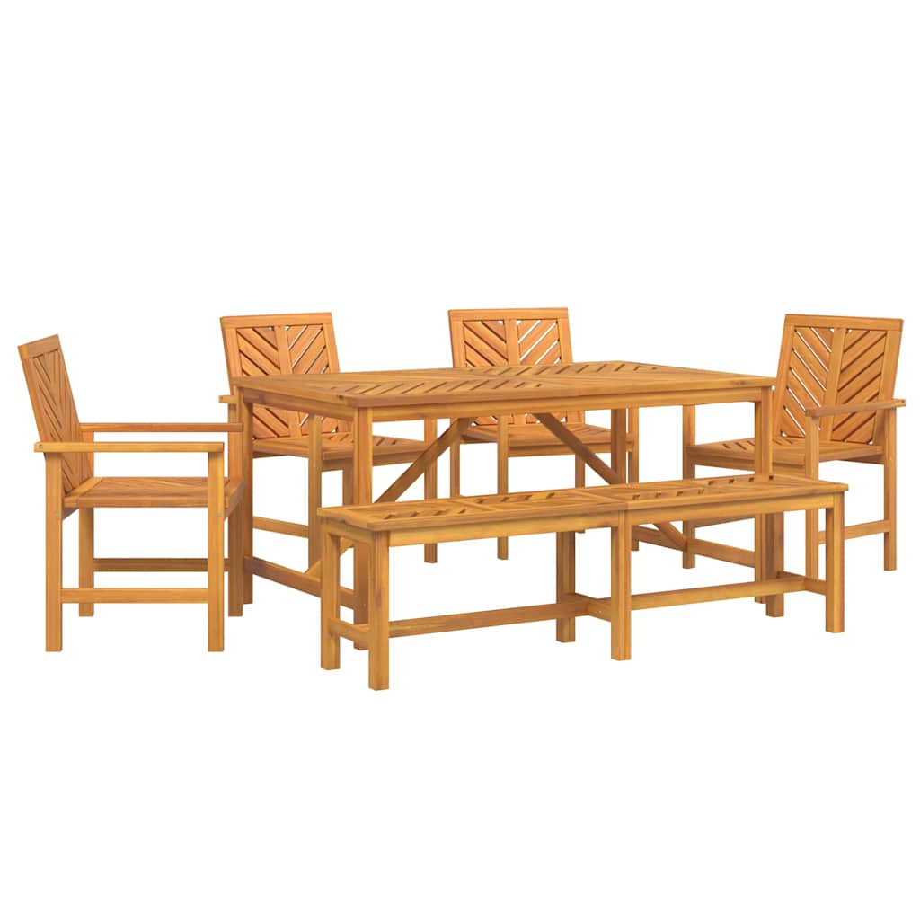 Set da Pranzo per Giardino 6 pcs Marrone 150 x 90 x 74 cm