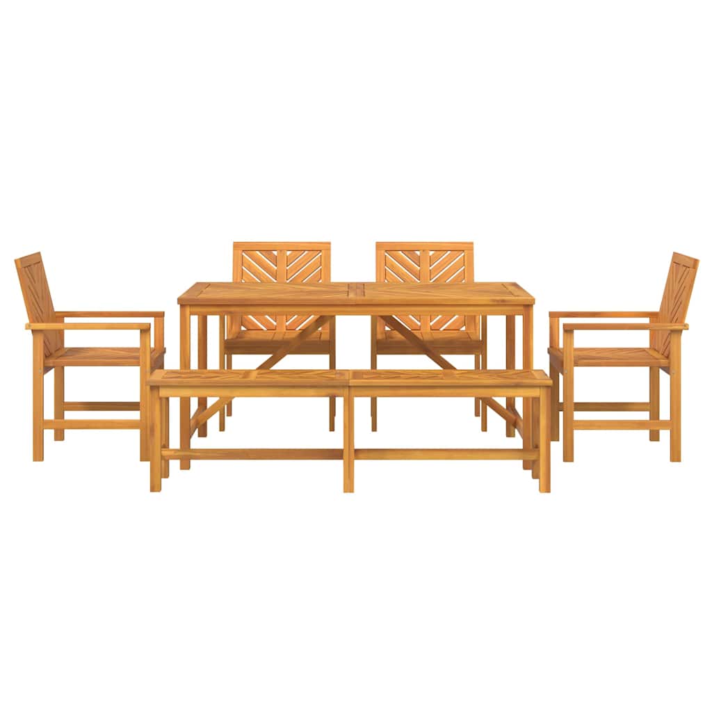 Set da Pranzo per Giardino 6 pcs Marrone 150 x 90 x 74 cm