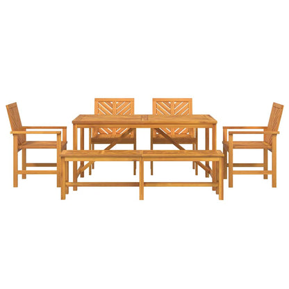 Set da Pranzo per Giardino 6 pcs Marrone 150 x 90 x 74 cm