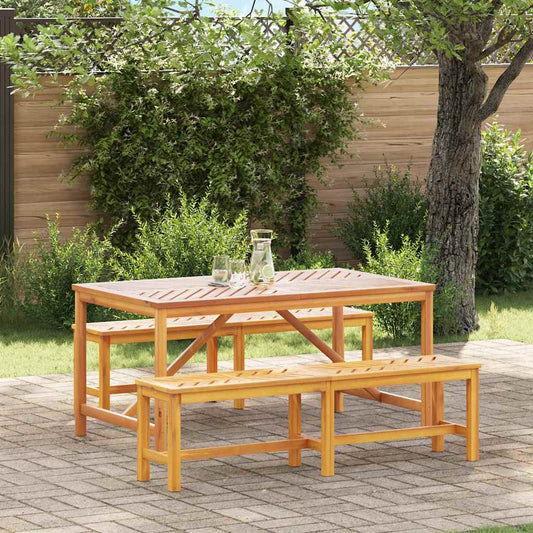 Set da Pranzo per Giardino 3 pcs Marrone 150 x 90 x 74 cm