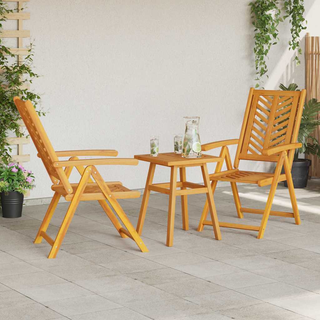 Set Bistro da Giardino 3 pcs Marrone legno massello di acacia