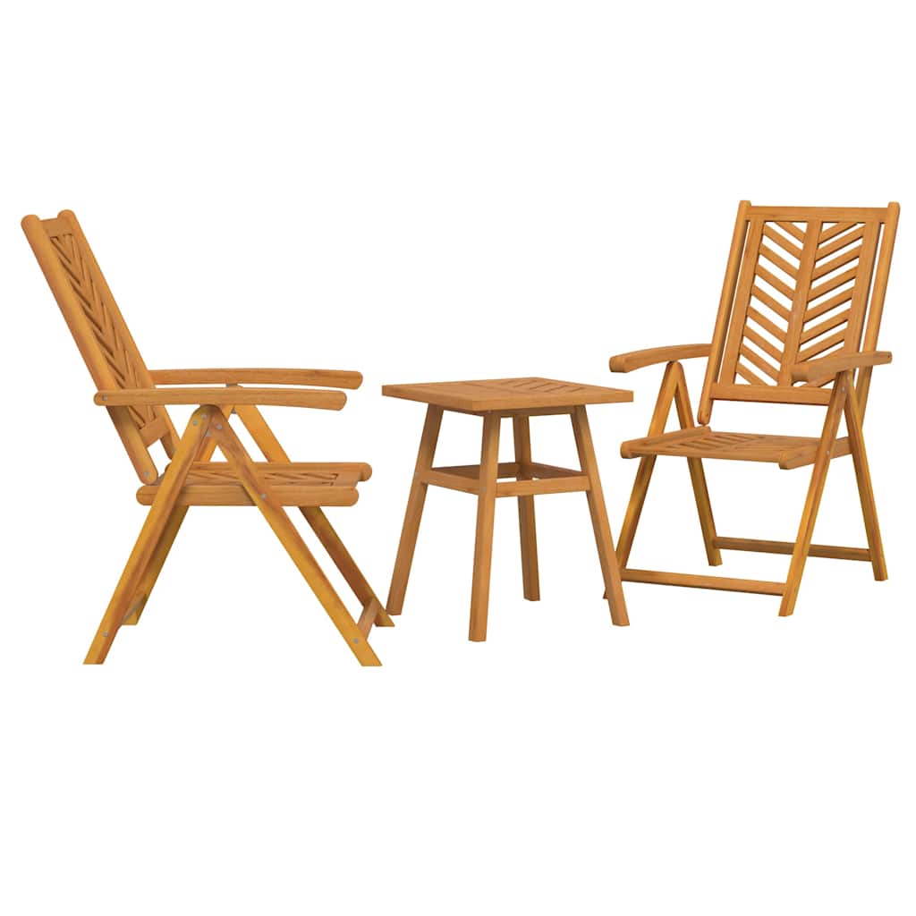Set Bistro da Giardino 3 pcs Marrone legno massello di acacia