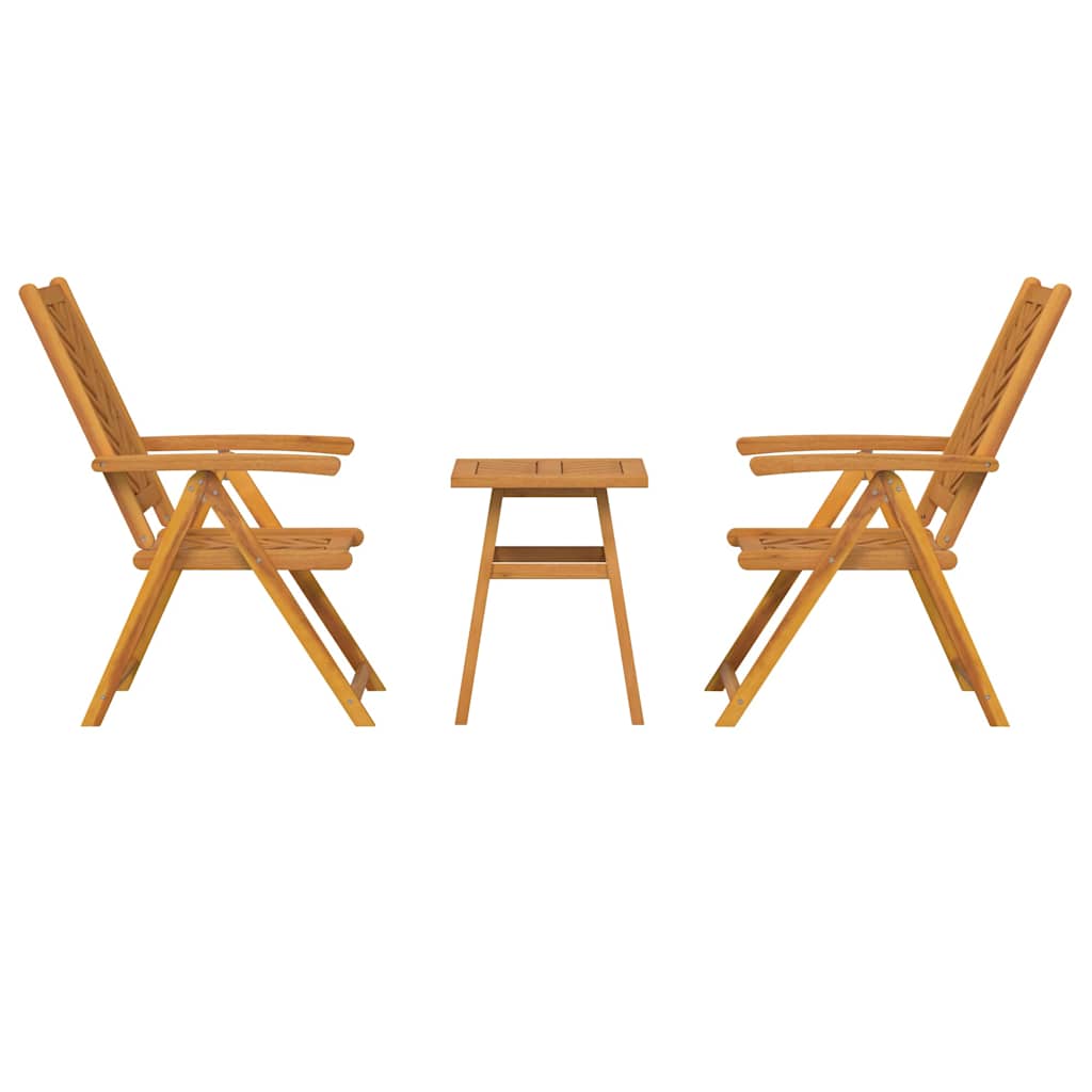 Set Bistro da Giardino 3 pcs Marrone legno massello di acacia