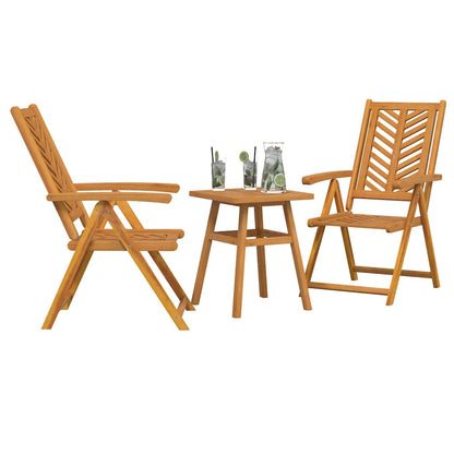 Set Bistro da Giardino 3 pcs Marrone legno massello di acacia