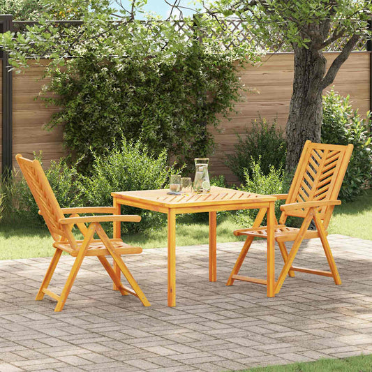 Set da Pranzo per Giardino 3 pcs Marrone 90 x 90 x 74 cm