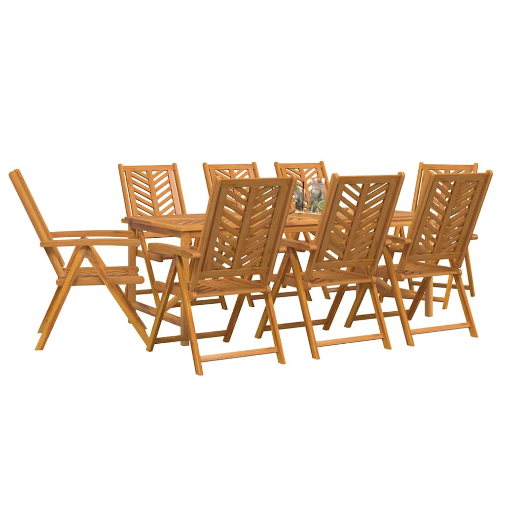 Set da Pranzo per Giardino 9 pcs Marrone