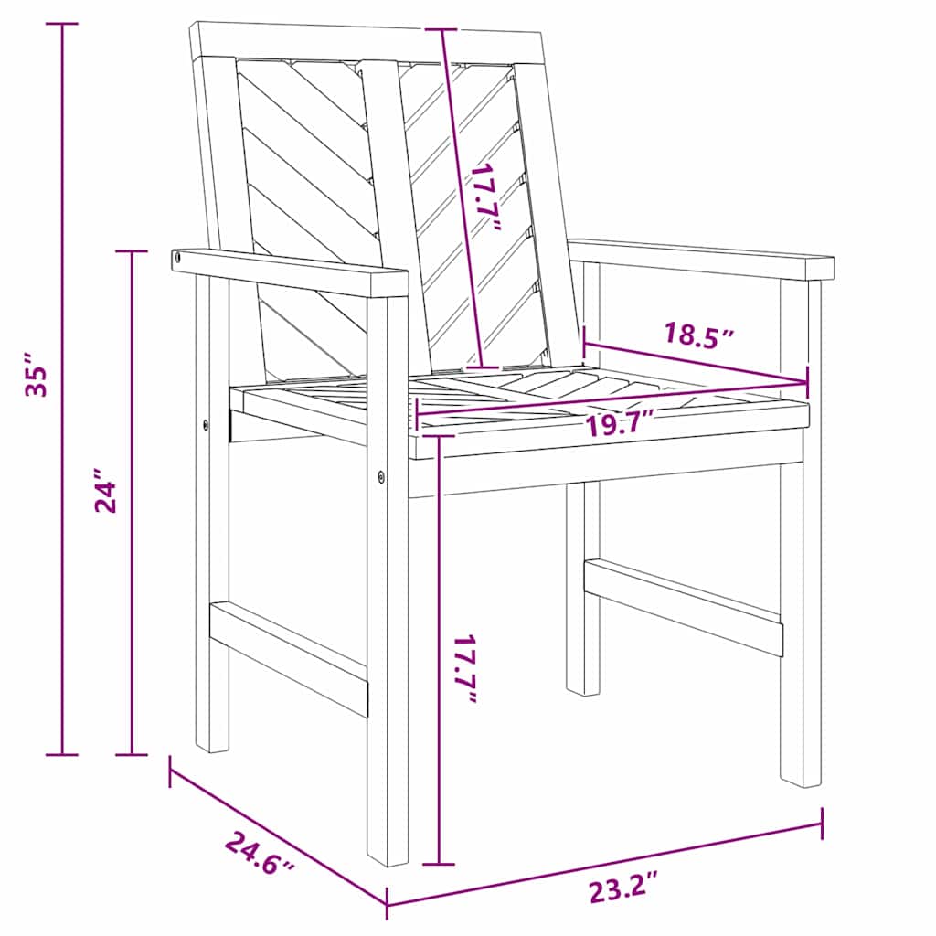 Sedie da pranzo da giardino 6 pcs Marrone 59 x 62.5 x 89 cm