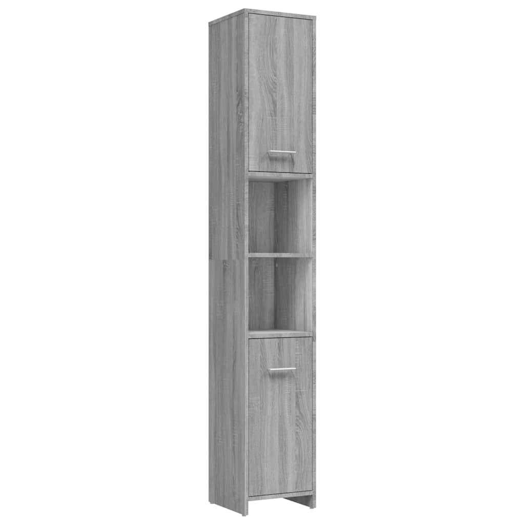 Set Mobili da Bagno 4 pz Grigio Sonoma in Legno Multistrato | homemem39