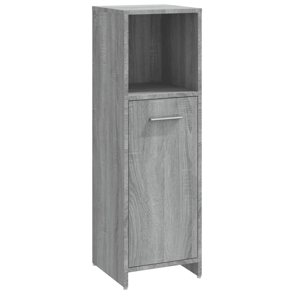Set Mobili da Bagno 3 pz Grigio Sonoma in Legno Multistrato | homemem39