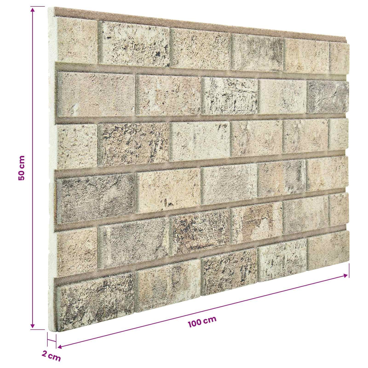 Pannelli da parete 10 pcs Sabbia 100 x 50 cm Schiuma EPS | homemem39