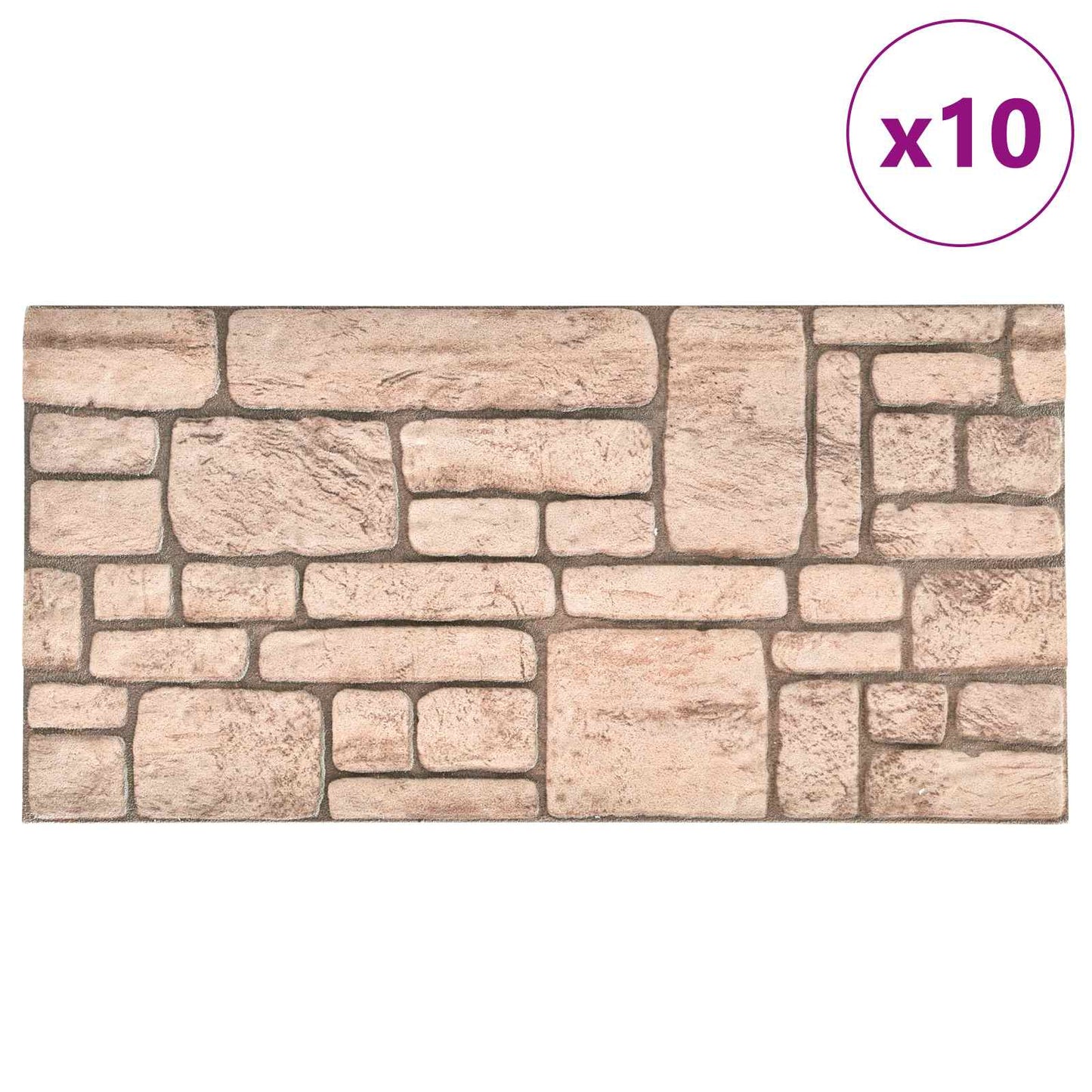 Pannelli da parete 10 pcs Beige 100 x 50 cm Schiuma EPS | homemem39