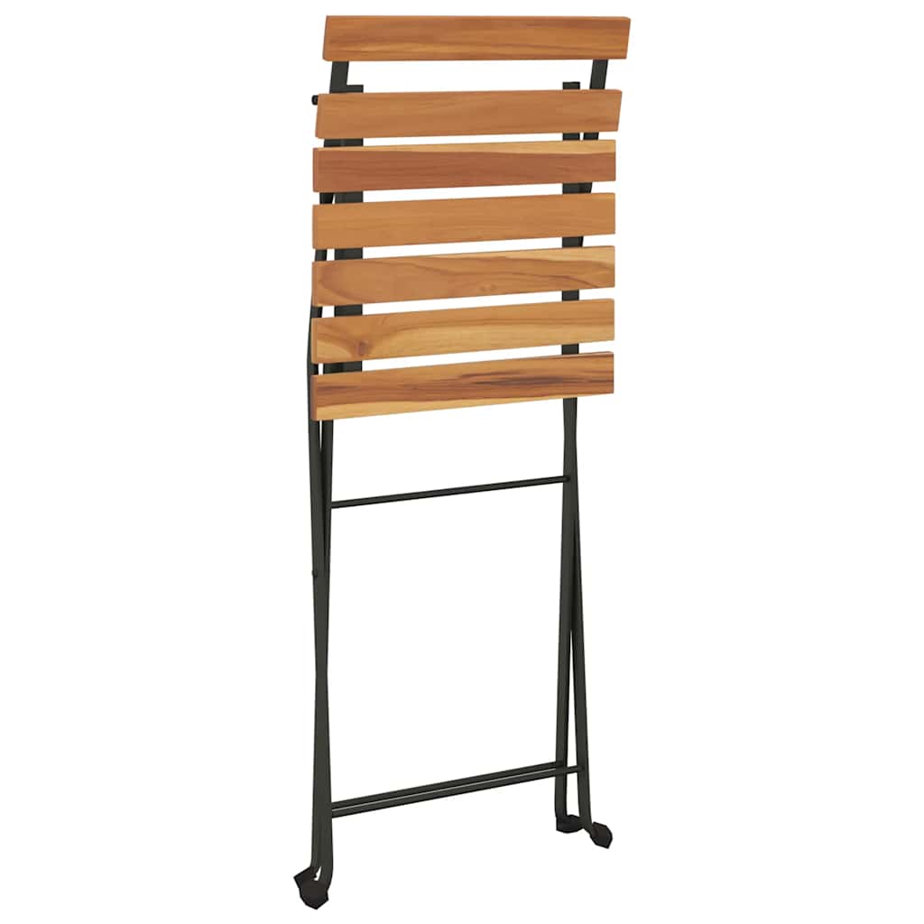 Set Bistrò Pieghevole 3 pz in Legno Massello di Teak e Acciaio | homemem39