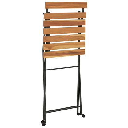 Set Bistrò Pieghevole 3 pz in Legno Massello di Teak e Acciaio | homemem39