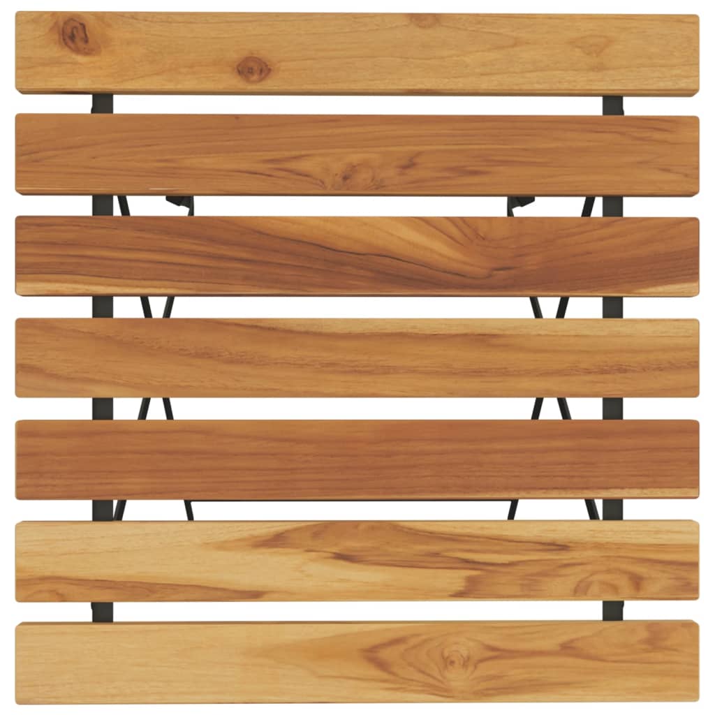 Tavolo Bistrò Pieghevole 55x54x71cm Legno Massello Teak Acciaio - homemem39