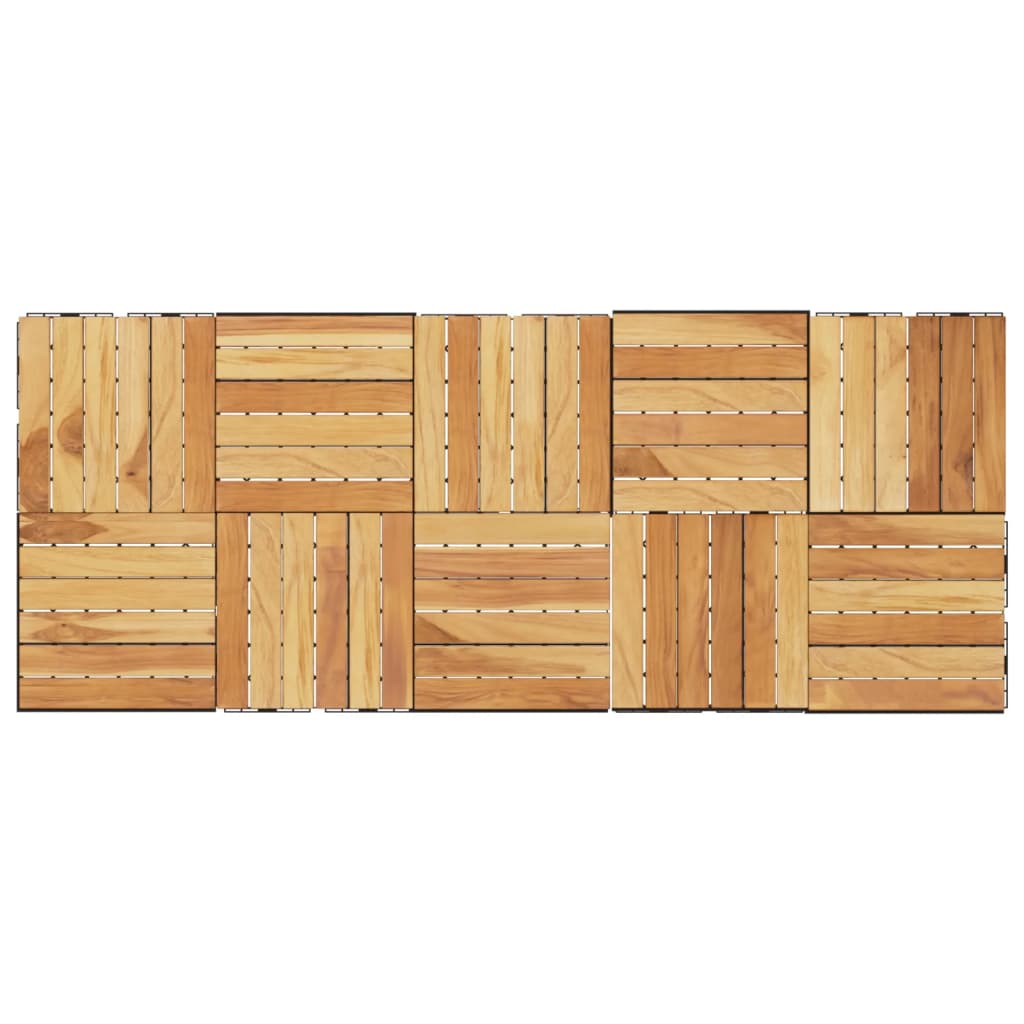 Piastrelle Esterni 10pz 30x30 cm Massello Teak Motivo Verticale