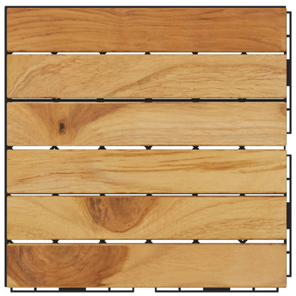 Piastrelle Esterni 10pz 30x30 cm Massello Teak Motivo Verticale