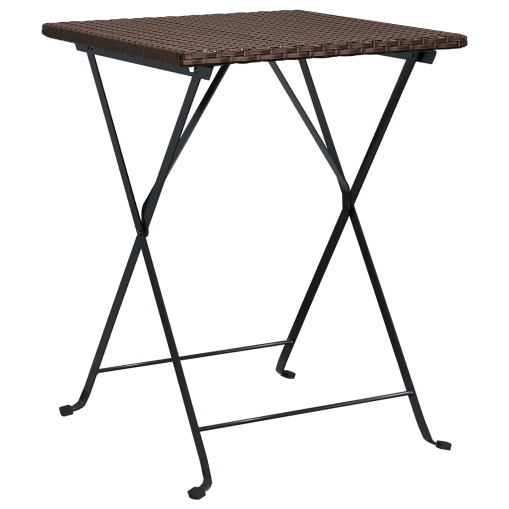 Set Pieghevole da Bistrò 3 pz Marrone in Polyrattan | homemem39
