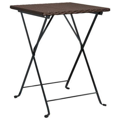 Set Pieghevole da Bistrò 3 pz Marrone in Polyrattan | homemem39