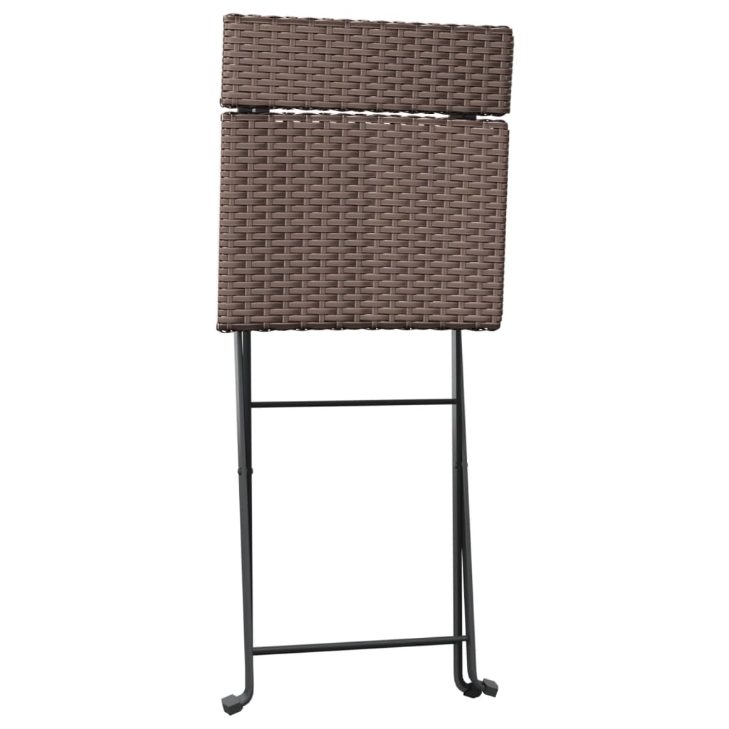Set Pieghevole da Bistrò 3 pz Marrone in Polyrattan | homemem39