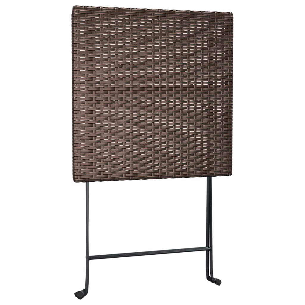 Set Pieghevole da Bistrò 3 pz Marrone in Polyrattan | homemem39