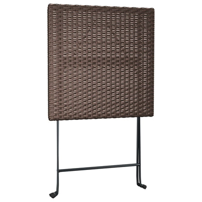 Set Pieghevole da Bistrò 3 pz Marrone in Polyrattan | homemem39