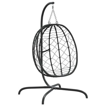 Sedia Uovo Sospesa con Cuscino Bianco Crema Polyrattan Acciaio - homemem39