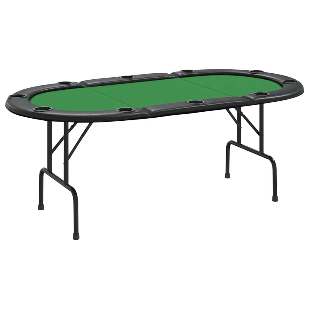 Tavolo da Poker Pieghevole 10 Giocatori Verde 207x106x76 cm - homemem39