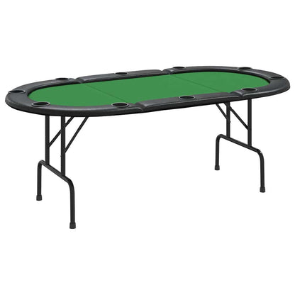 Tavolo da Poker Pieghevole 10 Giocatori Verde 207x106x76 cm - homemem39