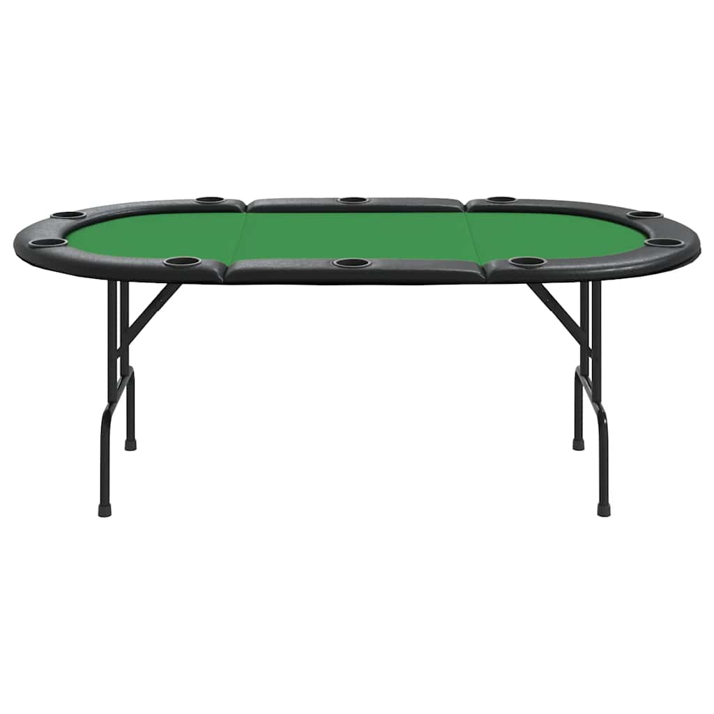 Tavolo da Poker Pieghevole 10 Giocatori Verde 207x106x76 cm - homemem39