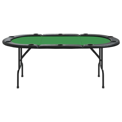 Tavolo da Poker Pieghevole 10 Giocatori Verde 207x106x76 cm - homemem39