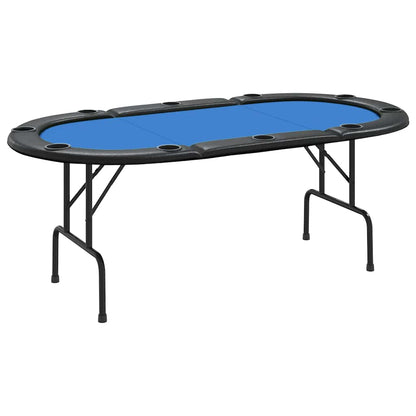 Tavolo da Poker Pieghevole 10 Giocatori Blu 207x106x76 cm - homemem39
