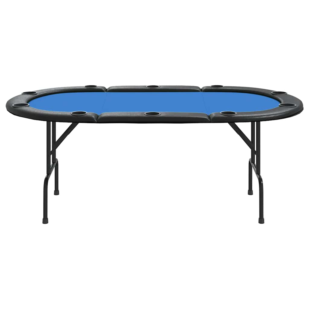 Tavolo da Poker Pieghevole 10 Giocatori Blu 207x106x76 cm - homemem39
