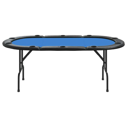 Tavolo da Poker Pieghevole 10 Giocatori Blu 207x106x76 cm - homemem39