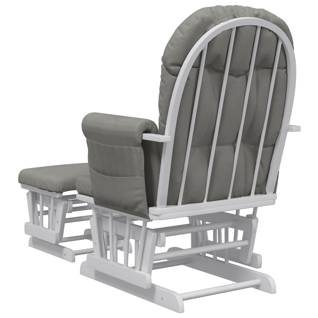 Poltrona Glider con Sgabello Grigio Chiaro in Tessuto | homemem39