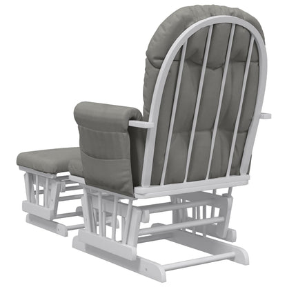 Poltrona Glider con Sgabello Grigio Chiaro in Tessuto | homemem39